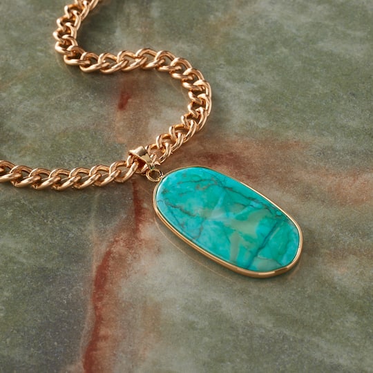 12 Pack: Turquoise Howlite Oval Pendant by Bead Landing™